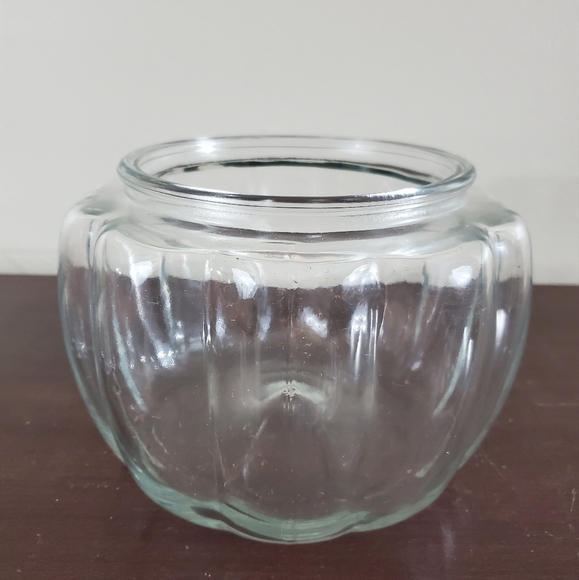 Anchor Hocking Vtg. Pumpkin Cookie Jar Clear Glass W/Lid & Box 3309G ~Pre-Owned - Picture 2 of 16